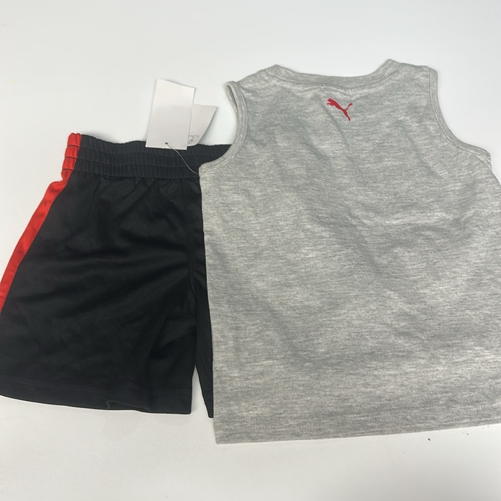 Puma Gray and Black Athletic Shorts Set Baby Boy Size 24 Months NEW - Picture 5 of 11